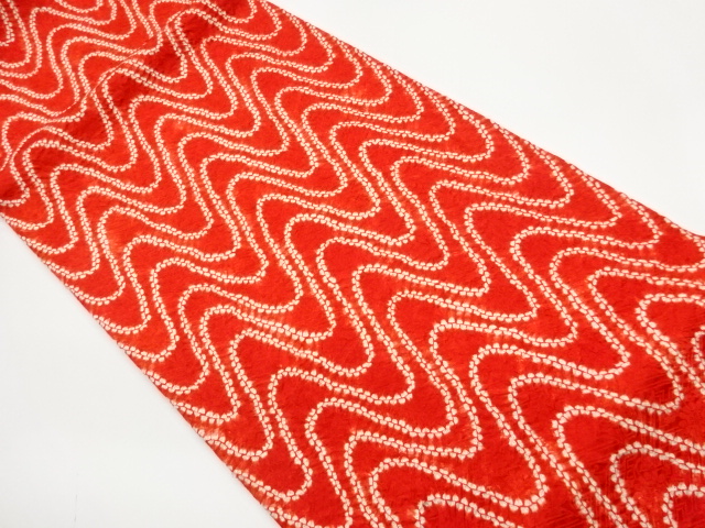 JAPANESE KIMONO / SHIBORI ABSTRACT CURVED PATTERN HIRAKI NAGOYA OBI